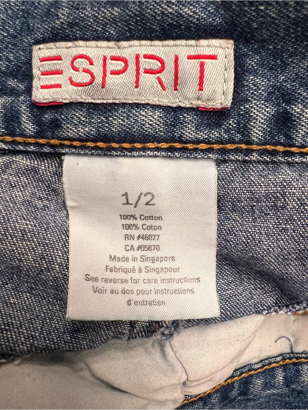 Esprit Vintage High-Rise Medium Wash Denim Shorts And Side Button Closures XS. - Picture 6 of 7